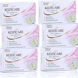 Kozicare Kojic Acid Soap & Glutathione Soap | Bathing Soaps | Bath Soap for Men & Women | Body Tan Removal Soap | Remove Dark Spots & Hyperpigmentation | For Glowing Skin | Soaps for Bath - Pack of 6-4