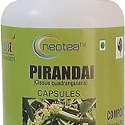 Neotea Nutrition's Pirandai | Veld Grape | Hadjod | Nalleru | Cissus Quadranglaris Capsules for Bone & Joint Health Support | 100% Natural | 500 Mg - 100 Capsules-75