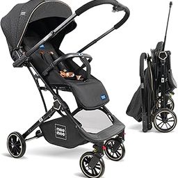 Mee Mee Premium Jet Set Baby Stroller/Pram for 0 to 3 Years, New Born/Kids, 5 Point Safety Harness, Double Protection Safey Lock, Compact Tri-Folding, 360 Swivel Wheel, Large Storage Basket (Black)-10