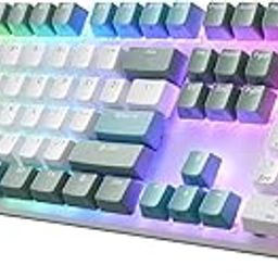 iRocks K74R Wireless RGB Illuminated Mechanical Gaming Keboard, Hot-Swappable Switches, Easy-Clean Floating Design, PBT 107 Keys NKRO, Detachable USB-C Cable - Island Blue (Gateron Red Switches)-image-28