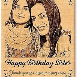 GFTBX Personalized Engraved Wooden Photo Frame For Sister (5X4 Inches, Wood), Tabletop Rectangular-image-9