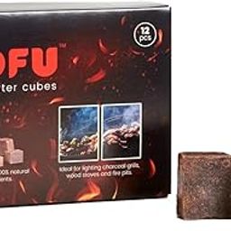 COFU 12pcs Fire Starter for Barbeque Charcoal Indoor and Outdoor Koyla Lighter BBQ Cubes Koyala for Home Stove Chimney Barbecue Grill Firepit Smoker Coal Kolsa Chips Ignition (Pack of 1, 12 pcs)-image-73