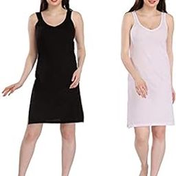 Cotton Rich Camisole Slip for Women| Long Kurti Slip/Suit Slip/Camisole Slip Knee Length - Pack of 2-image-52