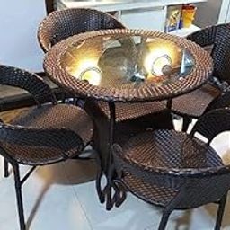 Embrace D-12 Patio Indoor Outdoor Living Room|Balcony|Garden|(4 Chair + 1 Table)|Furniture Set |Coffee Chair Set |Powder Coated|-image-21