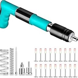 Concrete Nail Gun Tool with 20pcs Nails, 5 Speed Adjustable Manual Steel Nail Gun Tool, Wall Fastening Power Tool, Manual Nail Gun, Wall Anchor Wire Slotting Device Household Woodworking-image-98