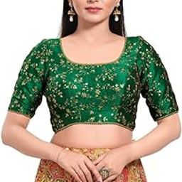 Women's Silk Padded Self Design Half Sleeve Readymade Saree Blouse (VFJKP-20)-picture-28