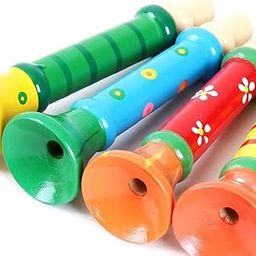 Trinkets & More™ - Wooden Trumpets Colourful | Vocal Training | Whistle Musical Instrument | Toys Kids 2+ Years (Pack of 2 - Random Colours)-10