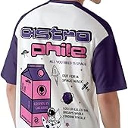 Astrophile Printed Graphic Oversized T-Shirt - Multi Color-image-74