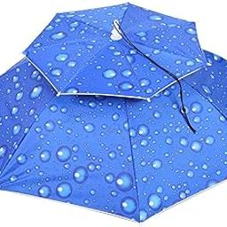 BAZPUR MART® Sun Umbrella, Head Hats 77cm Sturdy for Rain for Sunny(Raindrop Blue)-picture-17