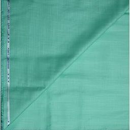 Weaves Empire 100% Linen Cotton with BATISTE Weaving Green Colour Plain Unstitched Shirt Fabric - 1.6 mts / VV1002-image-73