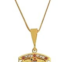 Gold plated chain with krishna pendant necklace jewelry set for men women unisex-picture-48