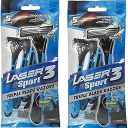 Laser Men 2 Pack Of Laser Sport 3 Triple Blade Razor 5+5 Total 10 Pcs Razors-15