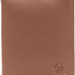 Tan Unisex Leather Card Holder - Bifold Genuine Leather Slim Wallet with 8 Card Slots-picture-31