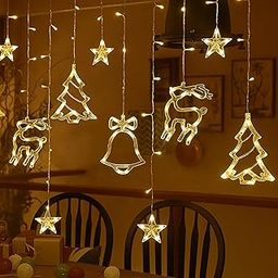 KAVYARA Christmas Decorative String Lights - 6 Star, 2 Deer, 2 Bell & 2 Tree LED Lights | Festive Lights for Home, Balcony, Party, Diwali & Xmas Tree Decoration (Warm White, 3 Meter)-image-11