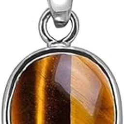 Tiger's Eye Stone Ashtadhatu Pendant 4.25 Ratti Certified Natural Tiger's Eye and Plated Locket Unheated and Untreated Astrological Purpose for Men and Women (N0159)-image-56