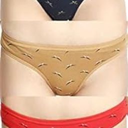 Women Bikini Red, Blue, Beige Panty (Pack of 3)-P-image-18