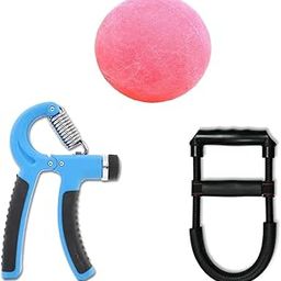 Acs Mart Hand Grip Strengthener Set, Adjustable 5-60 kg Resistance, with Wrist Exerciser and Finger Exercise Soft Ball, Pink-image-12