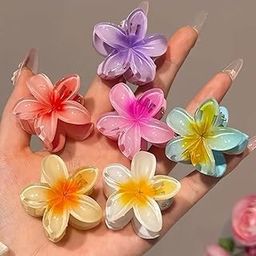 Flower Hair Claw Clip Medium Sized Flower Hair Accessories For Women And Girls Pack of 6 pcs-image-45