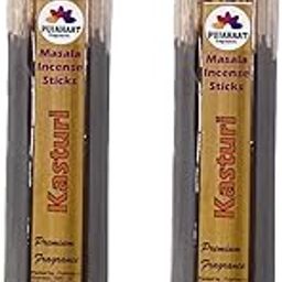Pujahaat Premium Scented Incense Stick Masala Agarbatti | No Charcoal Incense Sticks, 100% Herbal Fragrance Agarbatti, 0% Sulphates Kasturi (Musk) Fragrance (2)-image-81
