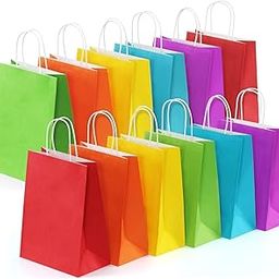 PaperYaan® Gift Bags - 9x12x4 inch 24pcs Multicolor Paper Return Gift Bag with Handles for birthday, wedding, engagement party favor goodies candies and other festivals (Medium- Multi, Pack of 24)-image-99