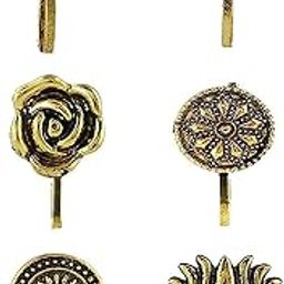 Gold Plated Metal Nose Stud Nose Ring for Women (Pack of 6)-image-31