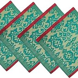 Cloud7 Multicolour Plastic Square 1.5'x1.5' Prayer Mat | Set of 6 Pcs.-15
