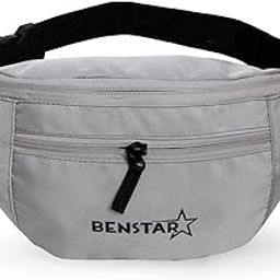 Waist Bag Elegant Style Travel Pouch Passport Holder Men or Women Handy Hiking Zip Pouch Document Money Phone Belt (Grey)-image-51