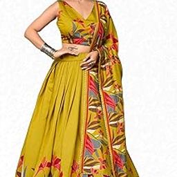 Women's Ethnic Lehenga Choli Set with Dupatta – Handblock Printed Floral Design – Traditional Indian Wear for Festive & Wedding Occasions-picture-24
