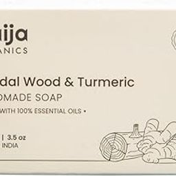 Naija Organics Sandalwood & Turmeric Bath Soap | ECOCERT Certified | Deep Moisturizing & Skin Brightening for Men & Women |100g-42
