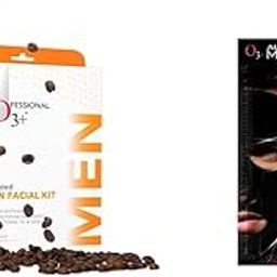 O3+ Caffeinated D-Tan Facial Kit & O3+ ALPHA MEN Energy White Charcoal Face Sheet Mask 30g with Charcoal & Hydrating Hyaluronic to Purify & Brighten Skin Combo-image-45