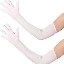 Krystle Women Full Hand Gloves and Sun Protection Gloves (White)-image-42