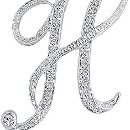 Letter Brooch Pins Initial Personalized Crystal Rhinestone Brooch Crafts Silvery A-Z-image-72