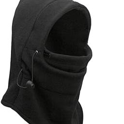 Girl's & Women's 6-in-1 Multi-function Thermal Fleece Balaclava Hood Police Swat Ski Bike Wind Stopper Face Mask (Black)-(Pack of 01)-picture-43