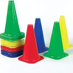 Emm Emm Pack of 6 Pcs Finest Plastic Multi Color Field Marking Cones (Size: 6/9/12/15 Inches) (9 Inches)-9