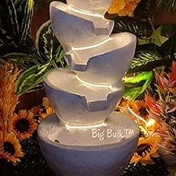 5Steps White Big Fiber Fountain for Living Room Home D?cor Garden Decoration and Drawing Room Indoor Fountain Outdoor Fountain(Large Fountain (Size: 75 cm X 40 cm X 20 cm)-image-27