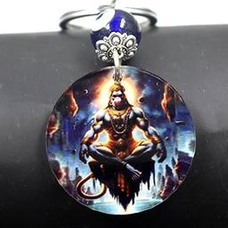 Lord Bajiranga Hanuman Evil Eye Charm Keychain for Men and Women-image-83