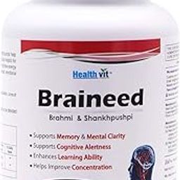 Healthvit Braineed Brain Support Supplement for Memory & Focus with Brahmi & Shankhpushpi – 60 Capsules-image-58