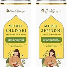 Herbsense Mukh Shuddhi Ayurvedic Oil Pulling For Mouth With Natural Coconut & Seasme Oil | Prevents Bad Breath , Ayurvedic Recipe For Healthy Tees & Gums | Organic Natural Mouth Wash 200ml x 2, Pack of 2-image-75
