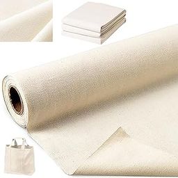 CANVASS® 2/5 Meters Tarp & Canvas Cotton Duck Canvas Cloth, Natural Color (Stiff) (Table Cloth/Manjarpaat/Manjarpat) (63 Inches Width) 2 Mtrs-image-51