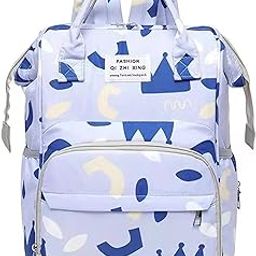 RIANZ CALDOR Baby Diaper Bag Large Backpack For Girls & Boys, Multi-Functional Waterproof, Diaper Pouch With Pacifier Pocket, Stroller Straps, Tissue Bag (Purple Print)-image-13
