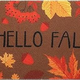 Mindsoft Hello Fall Welcome Doormat Maple Leaves Fall Mat Rug Thanksgiving Front Door Mat Autumn Front Door Rug for Home Indoor Holiday Decoration 18 x 30 Inch (Marrone)-image-64