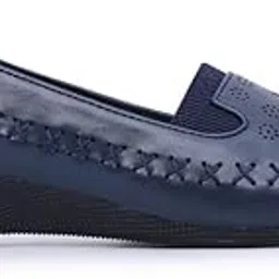 padchin Women Perforations Detailed Wedge Heeled Moccasin Loafers-picture-36
