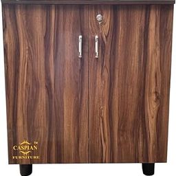 CASPIAN Engineered Wood Double Door Wooden Shoe Rack Cum Cabinet (Brown) | Pre-Assembled Horizontal Furniture | Storage Organizer for Indoor/Outdoor Use | 4 Compartments with Door Lock-picture-5