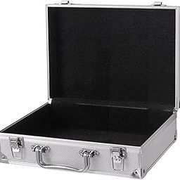 Carrying Case Portable Aluminum Alloy Frame Briefcase Equipment Storage Case Silver-23