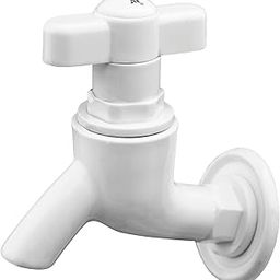 Prayag PTMT Special Series T-Handle Bib Cock 15mm with Flange - White Wall Mount Polymer Faucet, Rust-Free & Leakproof Tap for Bathroom, Kitchen & Outdoor Use (120-S)-image-32