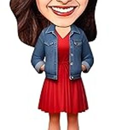 Makertech Gifting Plastic Avataar Studio Personalized Gift for Friends, Sister, BFF, Girlfriend,Character Caricature Photo Frame (Red & Blue Dress Girl, MULTICOLOR, 10 INCHES, Rectangular, tabletop)-picture-18