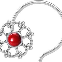 Stone Nose Pin Wire Nose Pin in Pure 92.5 Sterling Silver-picture-41