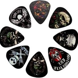 The Tune Town - Cool Skull 3 Pcs Guitar Picks Guitar Picks for Acoustic, Bass, Electric Guitars 0.7mm (3)-image-16