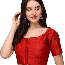 Women's Silk Puff Sleeve Readymade Saree Blouse-image-46