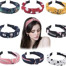 AaAairaa Women's Korean Style Solid Fabric Knot Plastic Hairband for Women (Multicolor) -Set of 6-image-45